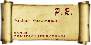 Petter Rozamunda névjegykártya